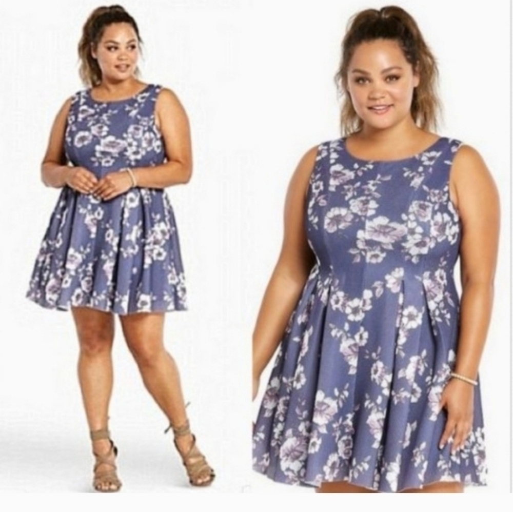 NWT Torrid Skater Floral Mesh Dress Size 30